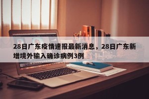 28日广东疫情速报最新消息，28日广东新增境外输入确诊病例3例