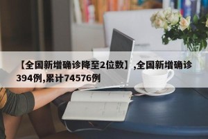 【全国新增确诊降至2位数】,全国新增确诊394例,累计74576例